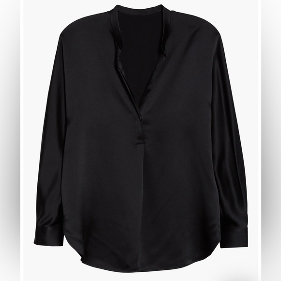 Vince satin band collar blouse - size xs - Picture 6 of 12
